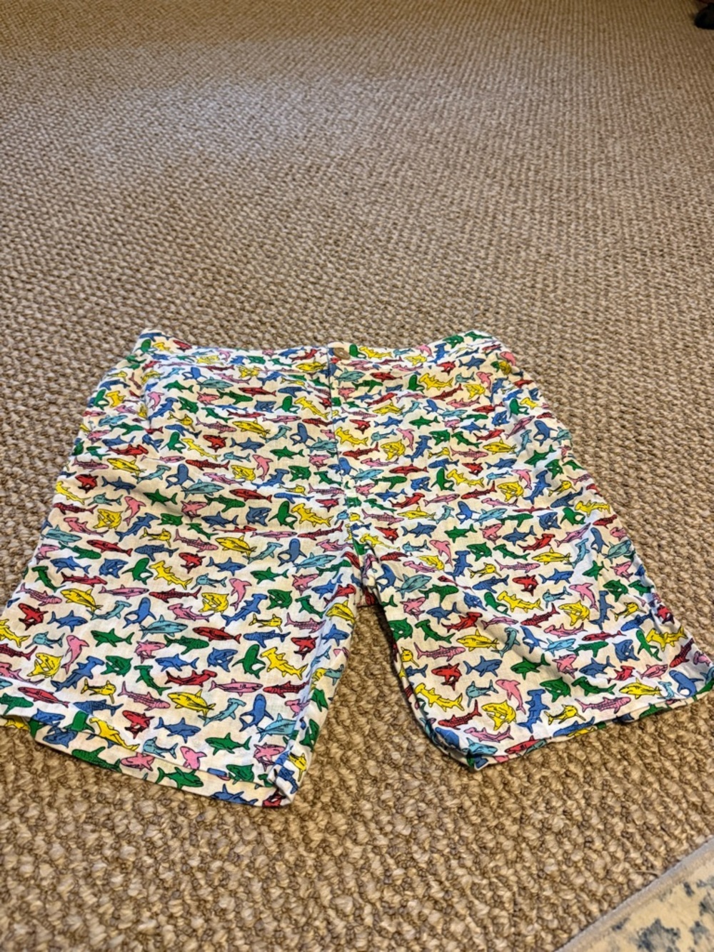 Mini Boden Cotton Linen Shorts Multi Micro Sharks 12-13Y - Picture 2 of 6